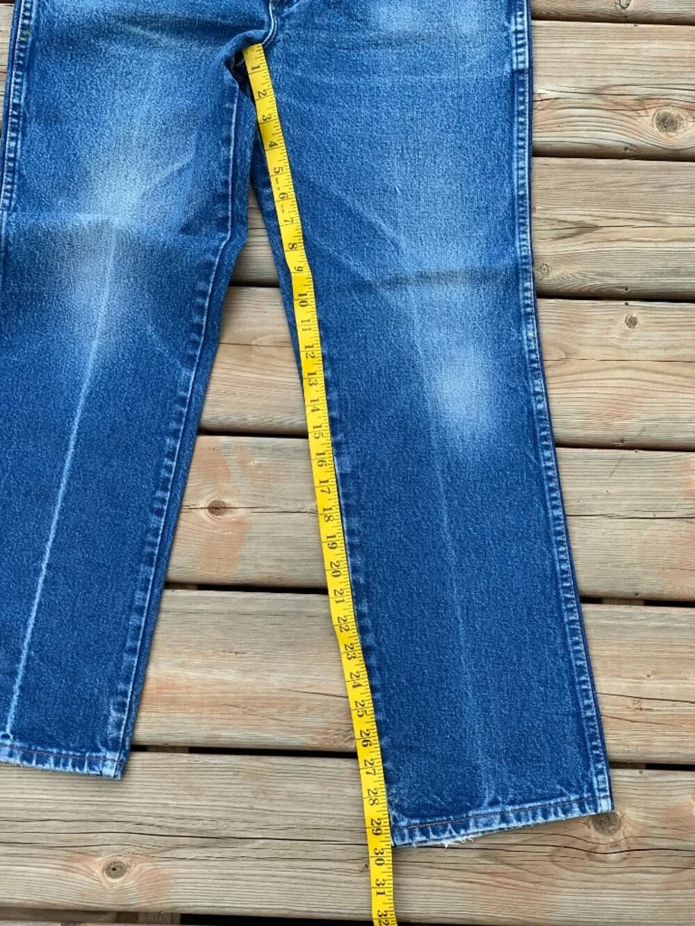 Vtg Wrangler Jeans Mens 34x29 Cowboy Cut Bootcut Faded Distressed Western Denim